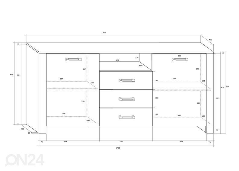 Комод Midleton 176 cm увеличить
