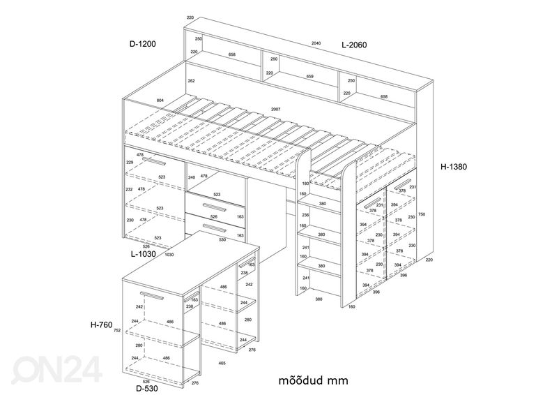 Компактная кровать Dunway увеличить