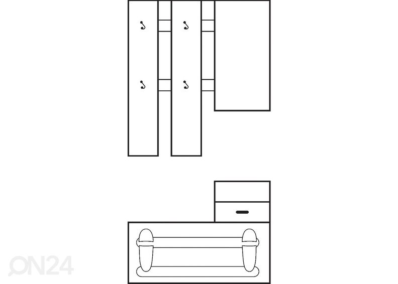 Комплект в прихожую 100 cm увеличить