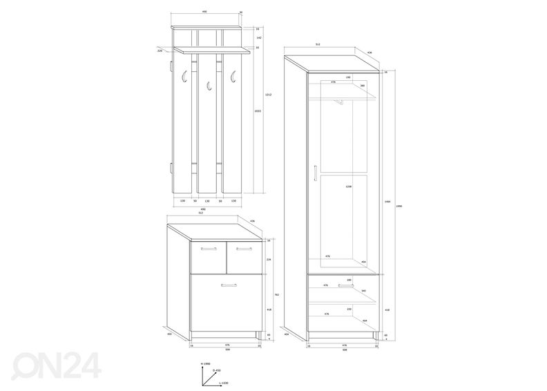 Комплект в прихожую 103 cm увеличить