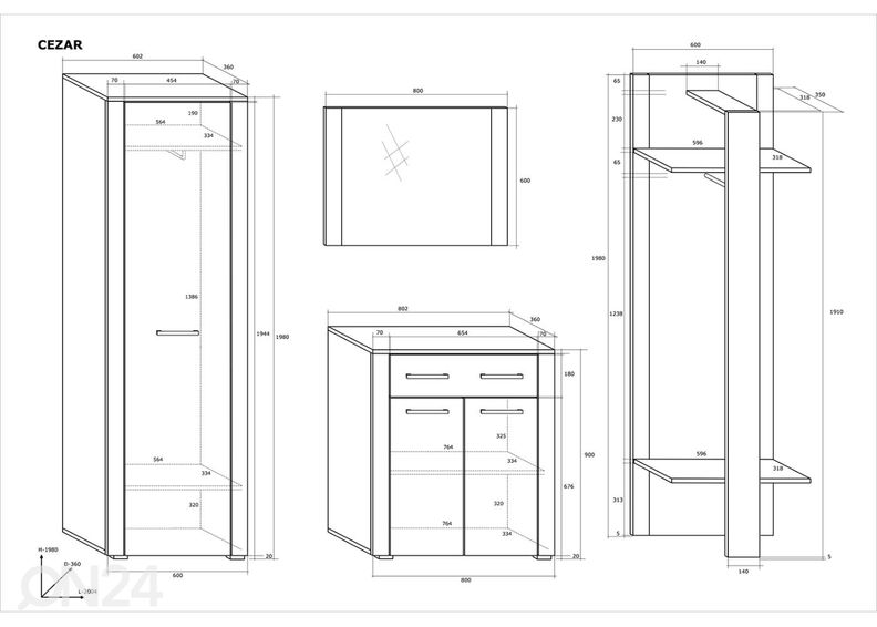 Комплект в прихожую увеличить
