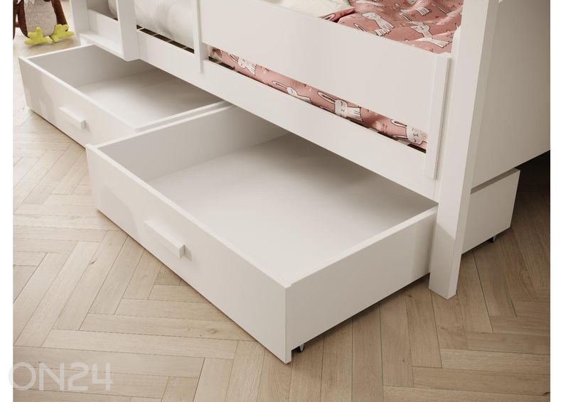 Комплект двухъярусной кровати с матрасами Jori и защитными бортиками 90x200 см увеличить
