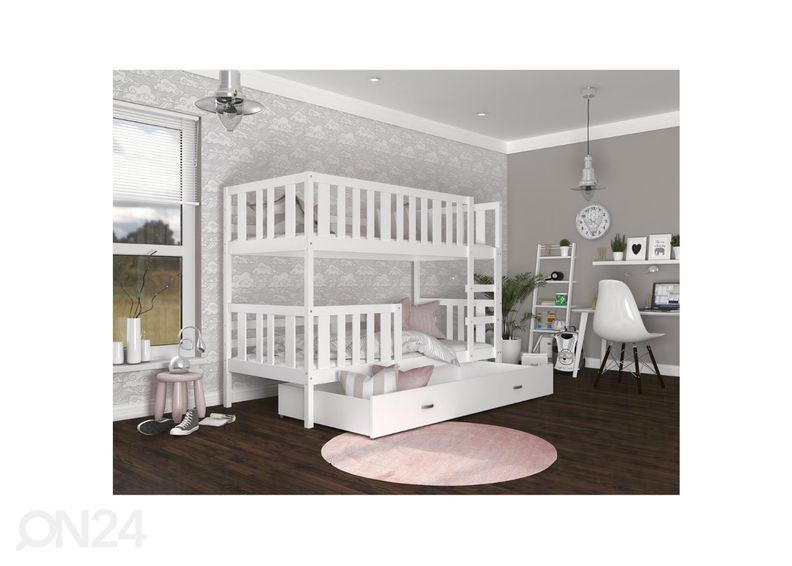 Комплект двухъярусной кровати 80x190 cm, белый увеличить