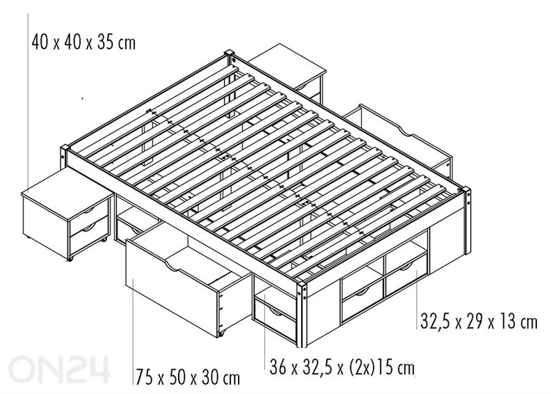 Комплект кровати Claas 140x200 cm увеличить