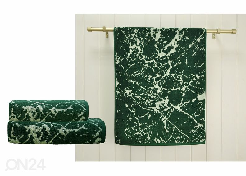 Комплект махровых полотенец Marble зелёный, 2 шт увеличить