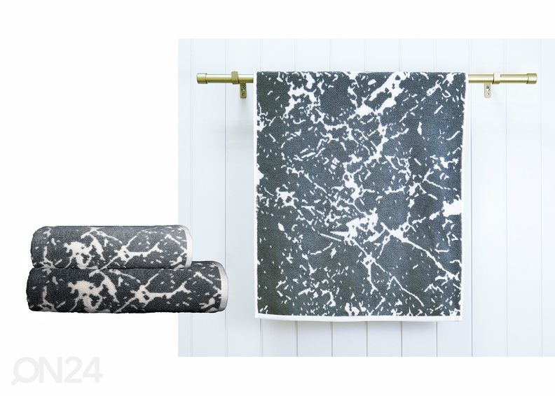 Комплект махровых полотенец Marble серый, 2 шт увеличить