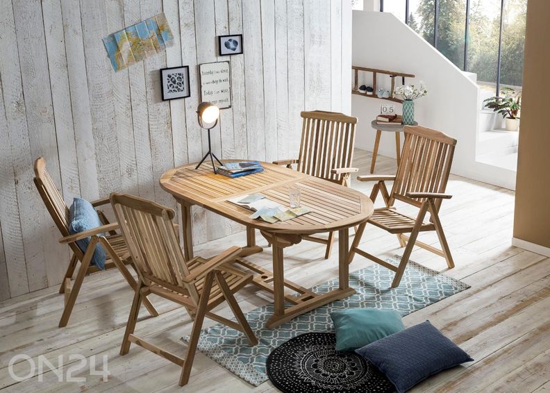 Комплект садовой мебели 4 стула + раздвижной стол увеличить