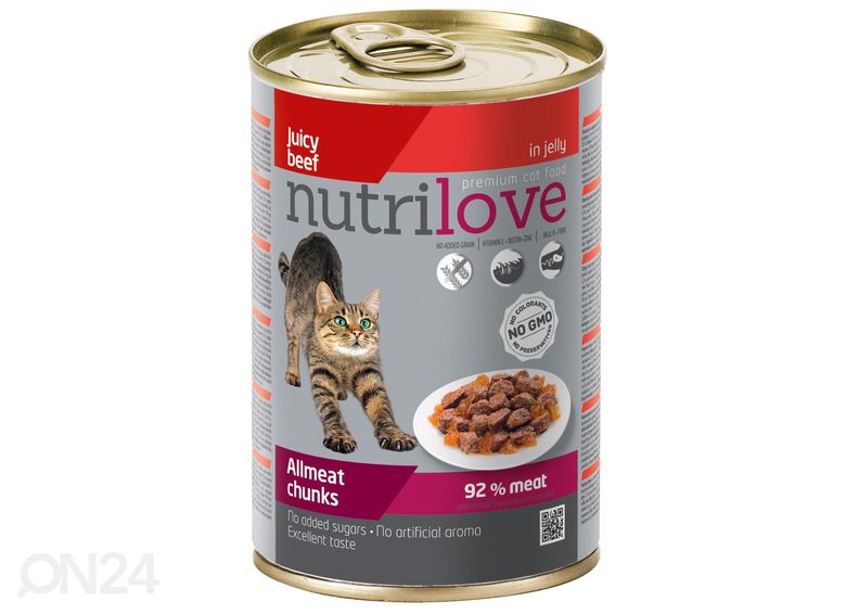 Консервы кошачьи в желе из говядины 12х400г увеличить