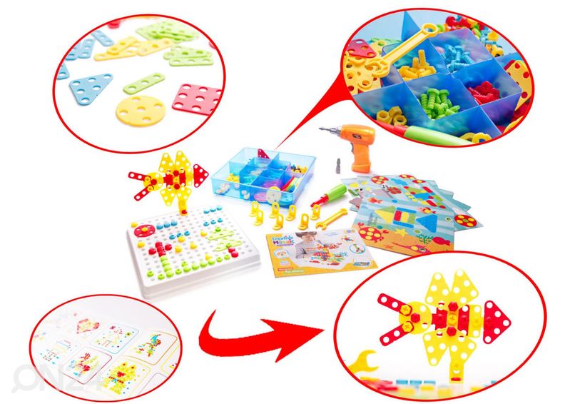 Конструктор с аккумуляторной дрелью 261 элемента увеличить