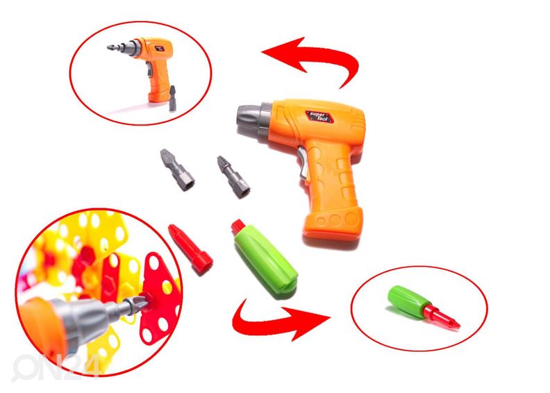 Конструктор с аккумуляторной дрелью 261 элемента увеличить