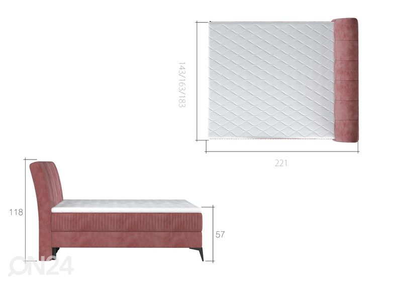 Континентальная кровать с ящиком 140x200 cm увеличить
