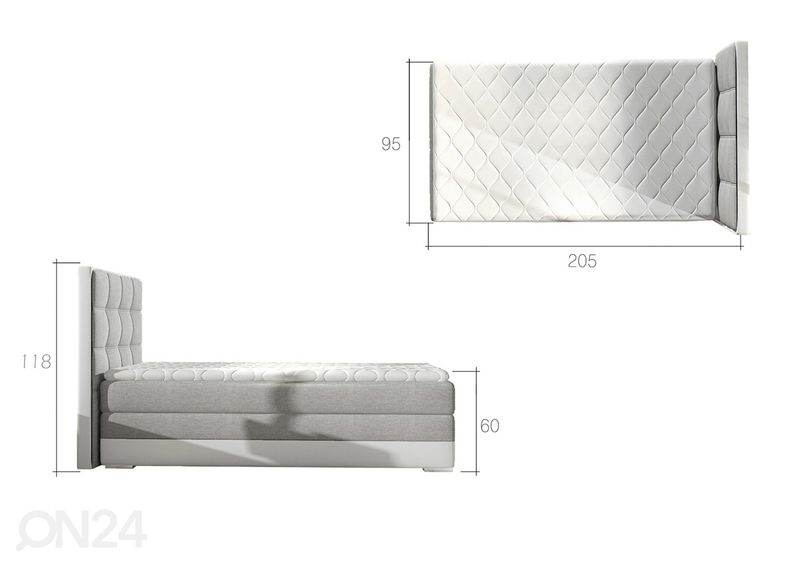 Континентальная кровать с ящиком Kevin 90x200 cm увеличить