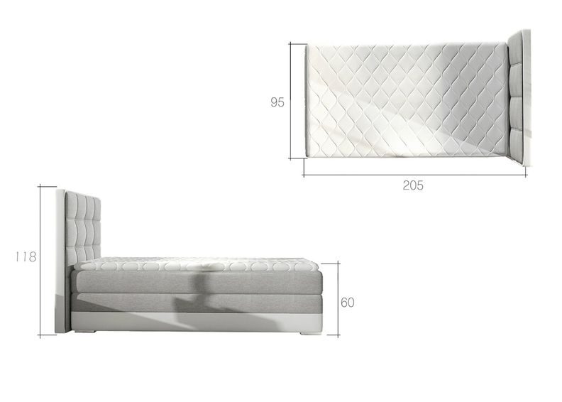 Континентальная кровать с ящиком Kevin 90x200 cm увеличить