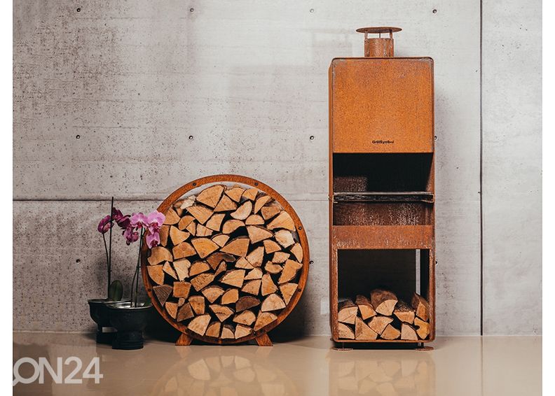 Корзина для дров Bern из стали Cor-Ten, Ø 72 см увеличить