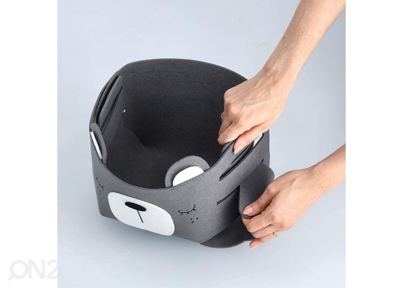 Корзина для хранения Мишка, серая увеличить