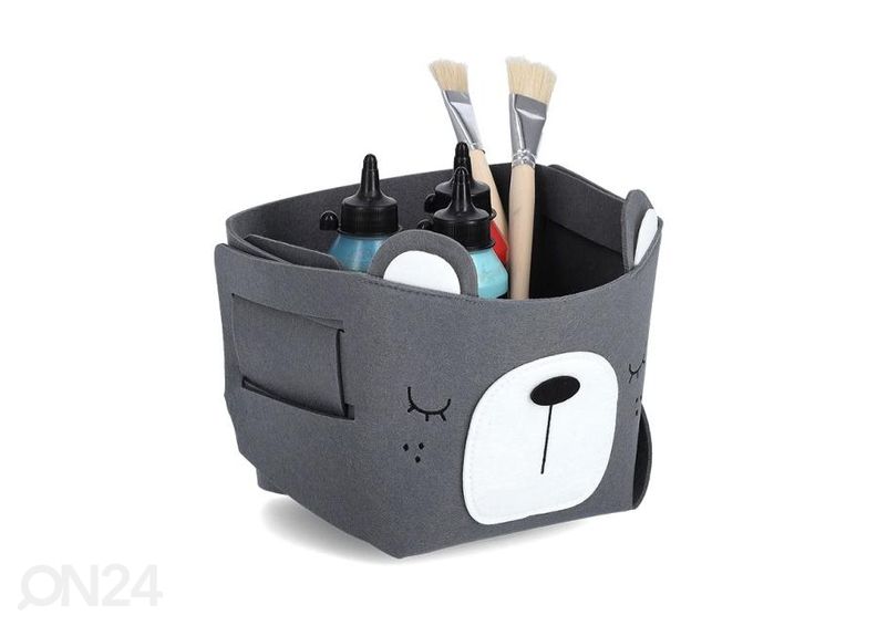 Корзина для хранения Мишка, серая увеличить