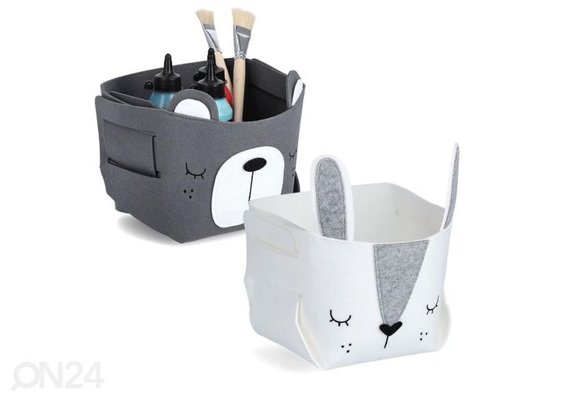 Корзина для хранения Мишка, серая увеличить