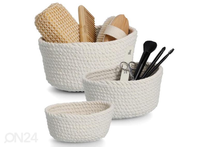 Корзины для хранения 3 шт, белые увеличить