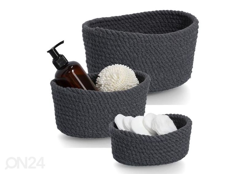 Корзины для хранения 3 шт, темно-серые увеличить