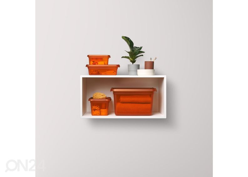 Коробка для хранения BaseStore 1,5 л, 14x19xh9 см оранжевая увеличить