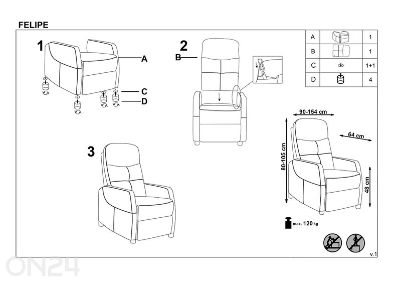 Кресло recliner Felipe увеличить