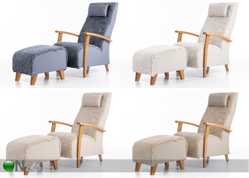 Кресло Wiivi + пуф из овчинки увеличить