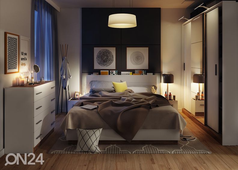 Кровать с ящиком 160x200 см + освещение увеличить
