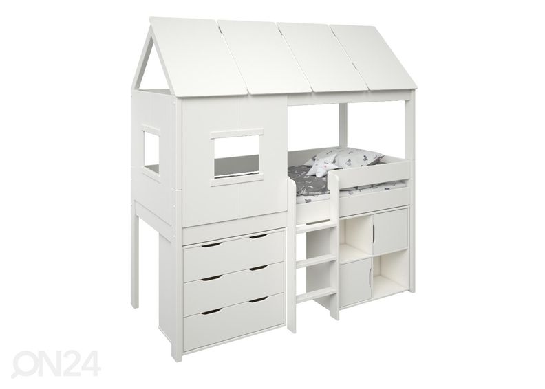 Кровать-хижина Robin Finn 90x200 см с комодом и полкой увеличить