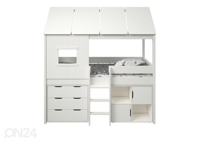 Кровать-хижина Robin Finn 90x200 см с комодом и полкой увеличить