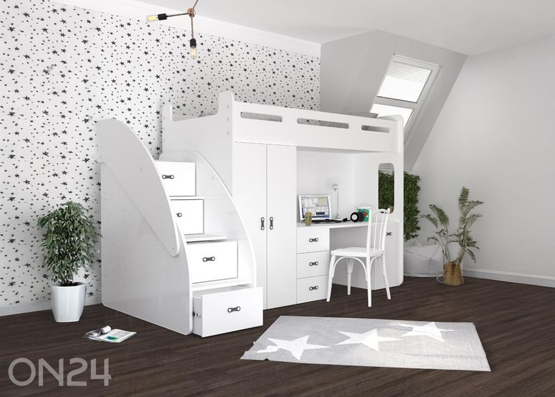Кровать-чердак с матрасом 80x200 cm увеличить