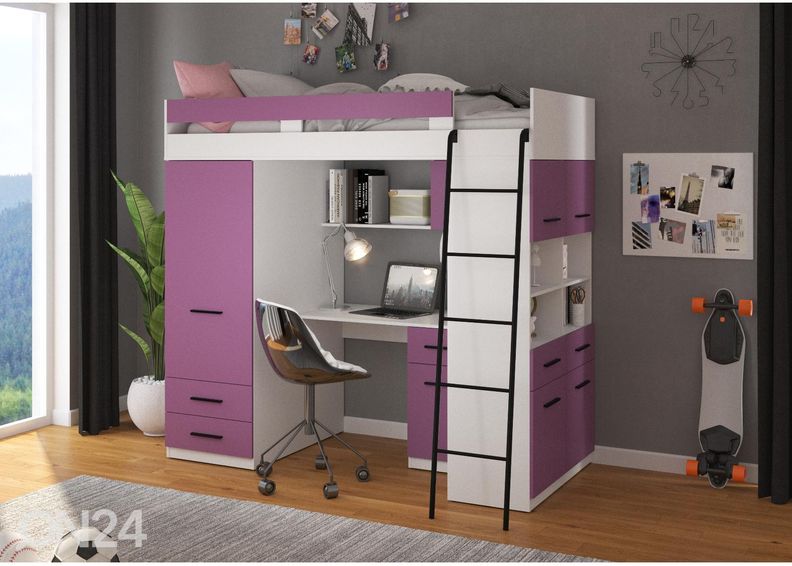 Кровать-чердак Castle IV 90x200 cm увеличить