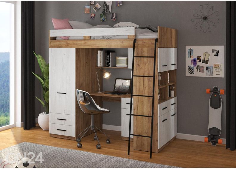 Кровать-чердак Castle IV 90x200 cm увеличить