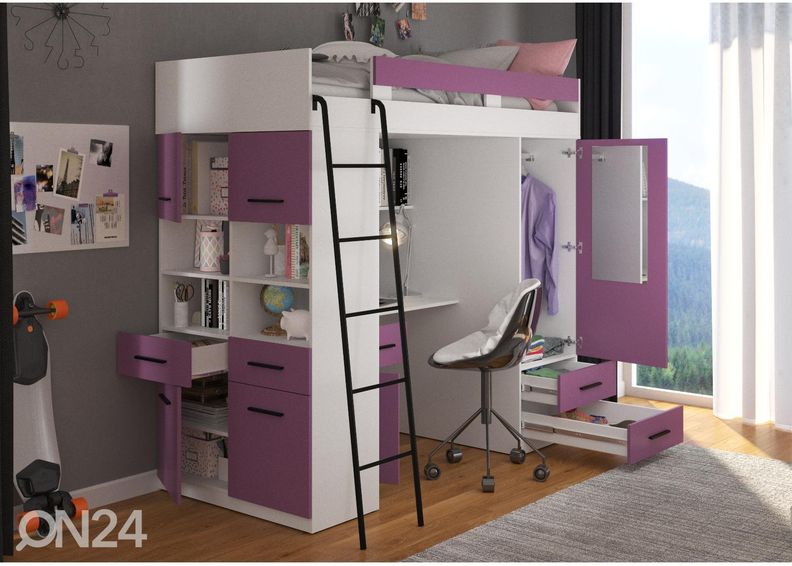 Кровать-чердак Castle IV 90x200 cm увеличить