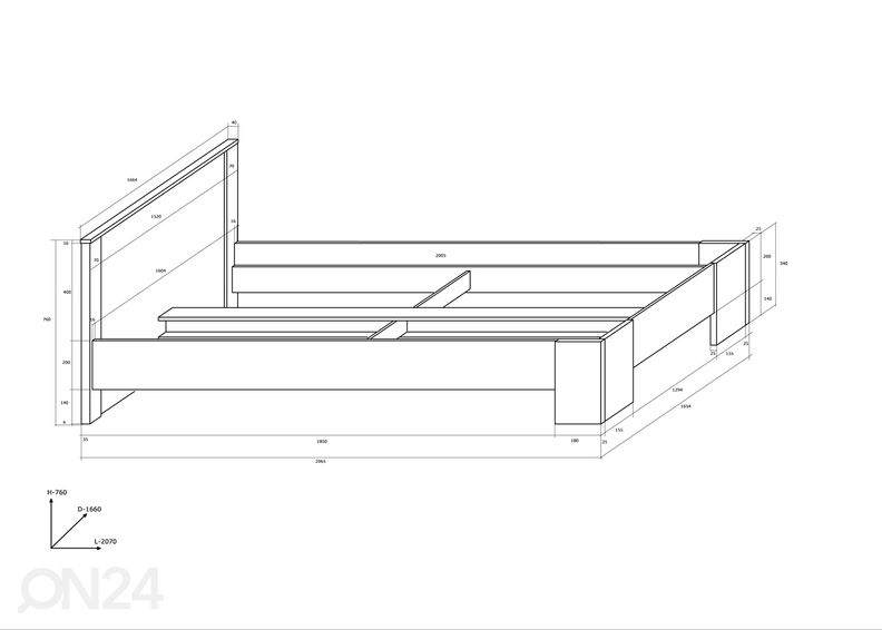 Кровать Bally 160x200 cm увеличить