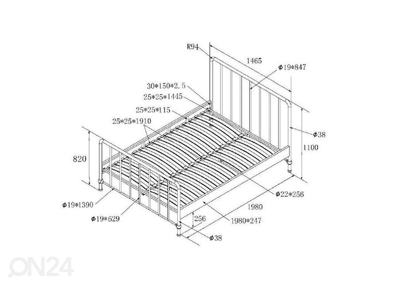 Кровать Bronxx 140x200 cm увеличить