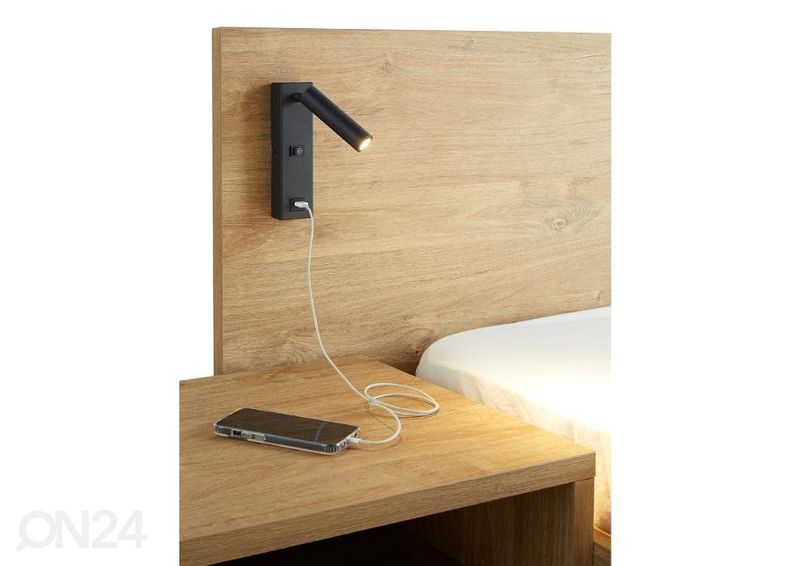 Кровать Clara 160x200 cm + освещение увеличить