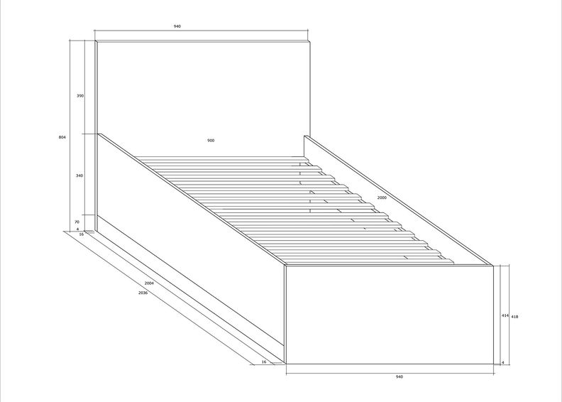 Кровать Cobhy 90x200 cm увеличить