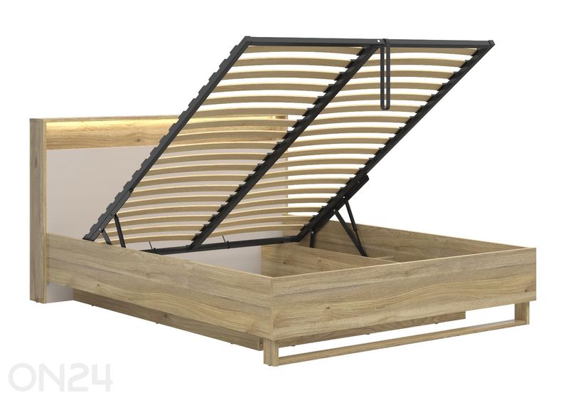 Кровать Dalva со светодиодной подсветкой и бельевым ящиком 160х200 см увеличить