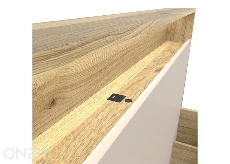 Кровать Dalva со светодиодной подсветкой и бельевым ящиком 160х200 см увеличить