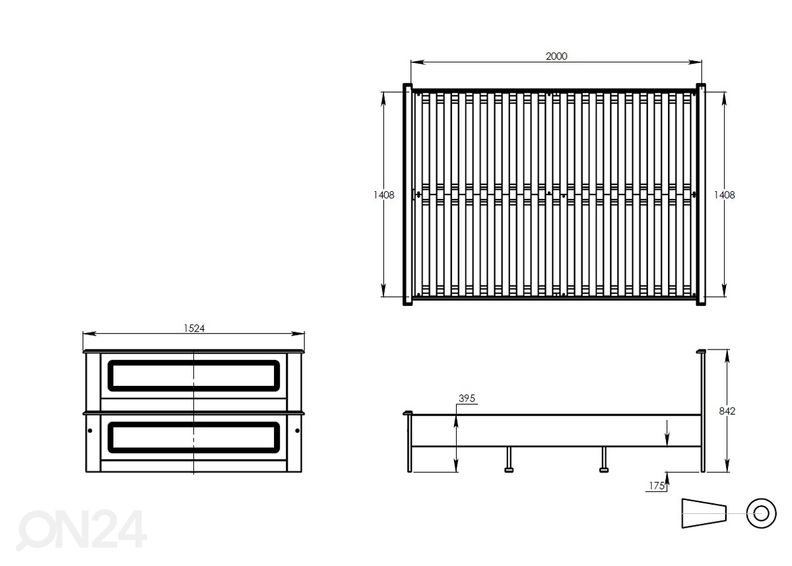 Кровать Dorthe 140x200 cm увеличить