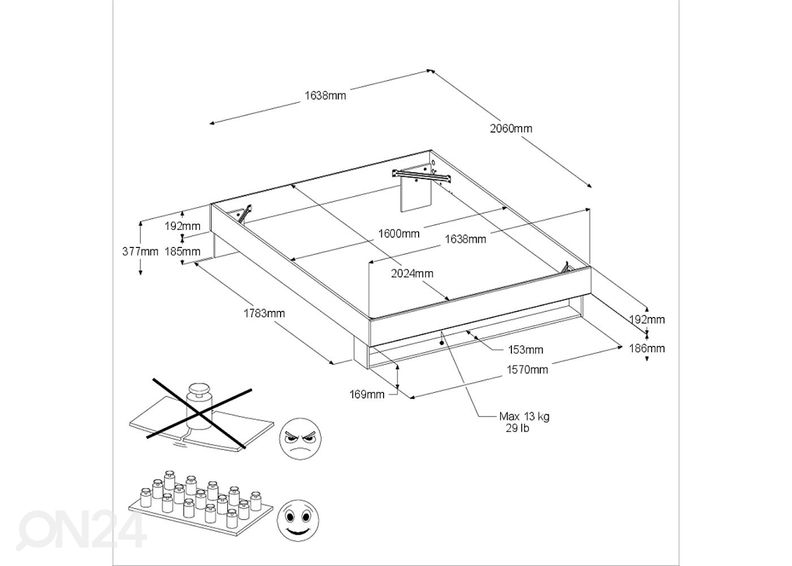 Кровать Stamp 160x200 cm увеличить