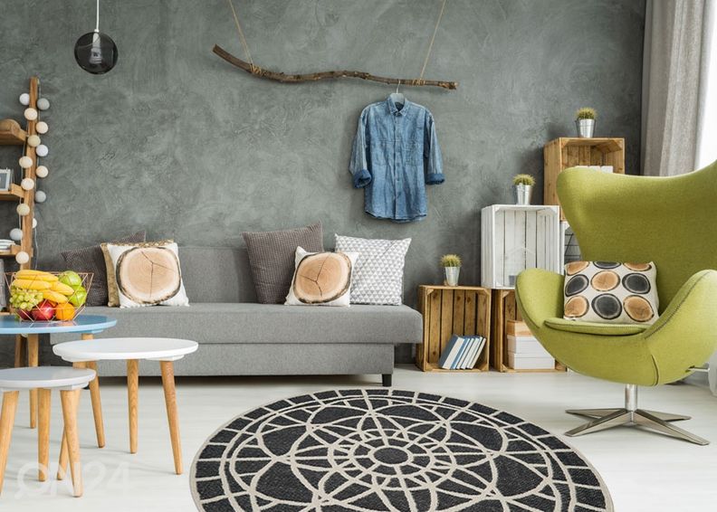 Круглый коврик Tondo Ecru Black Ø194 cm увеличить