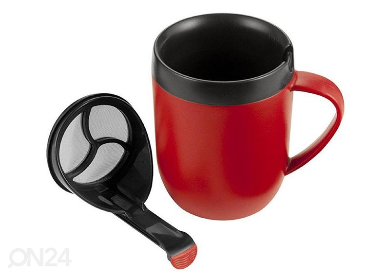 Кружка-пресс с крышкой Cafetiere 350 мл, красный увеличить