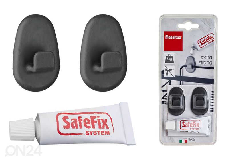 Крючки SafeFix 2 шт + клей, серебро увеличить