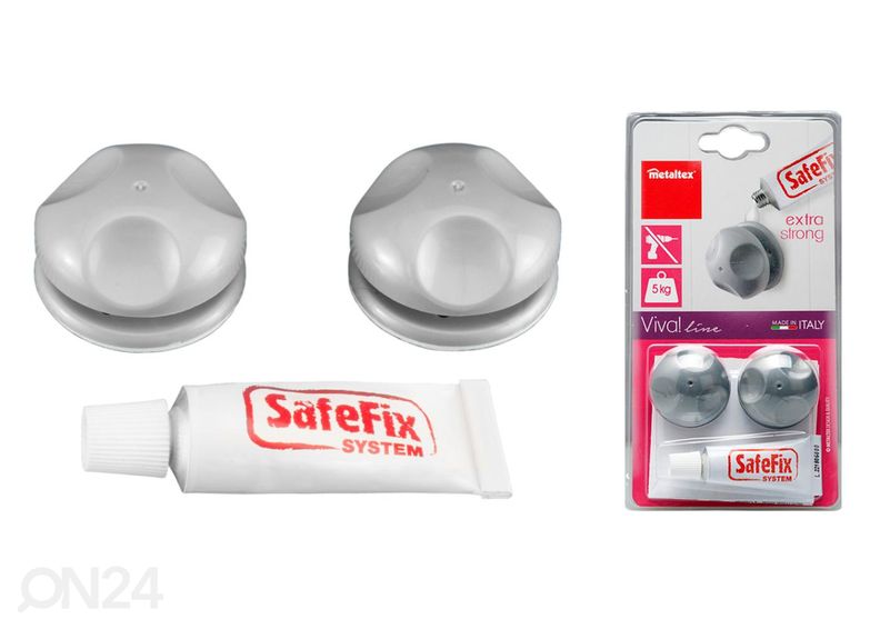 Крючки SafeFix 2 шт + клей, серебро увеличить
