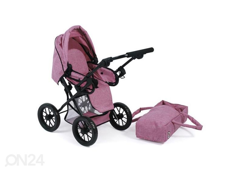 Кукольная коляска Leni розовая увеличить