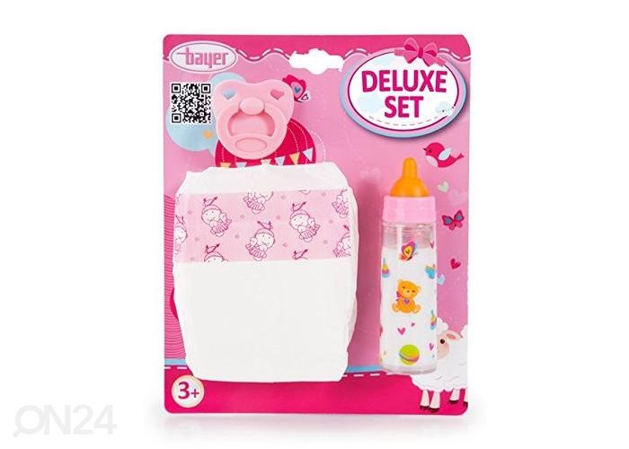 Кукольные аксессуары бутылочка, подгузник и соска увеличить