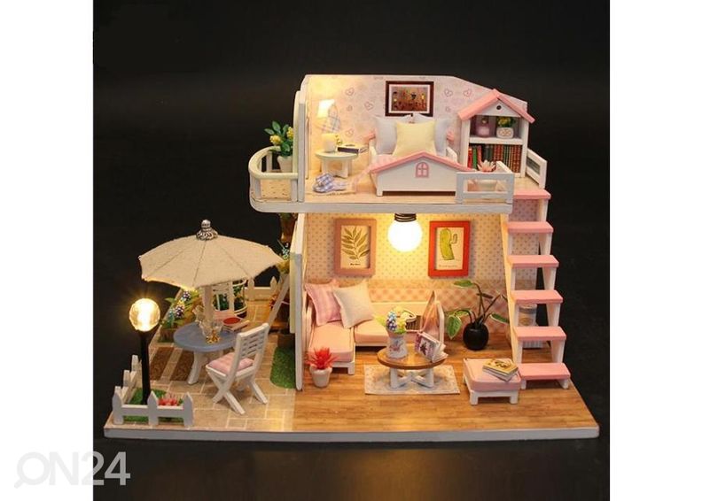 Кукольный домик + мебель со светодиодной подсветкой увеличить