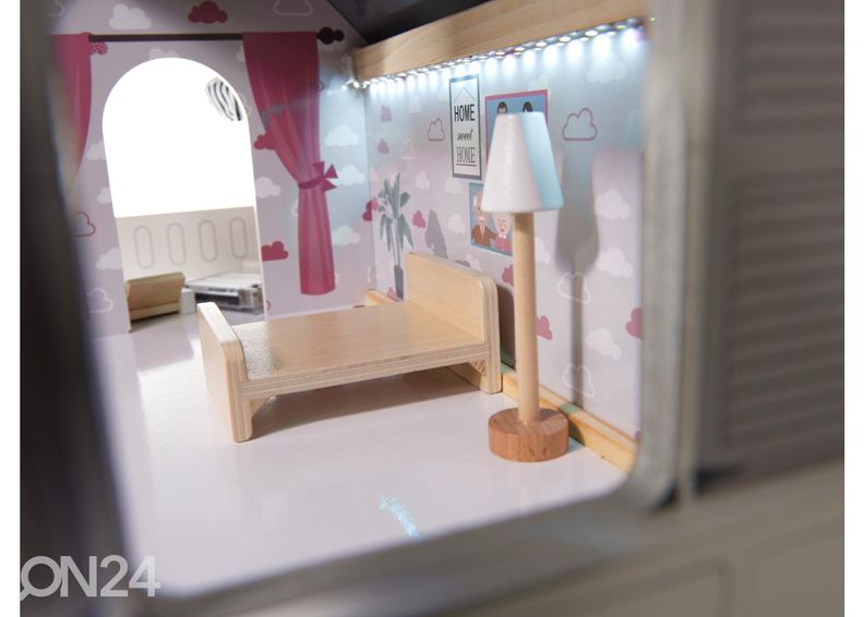 Кукольный домик 78 см со светодиодной подсветкой + мебель увеличить