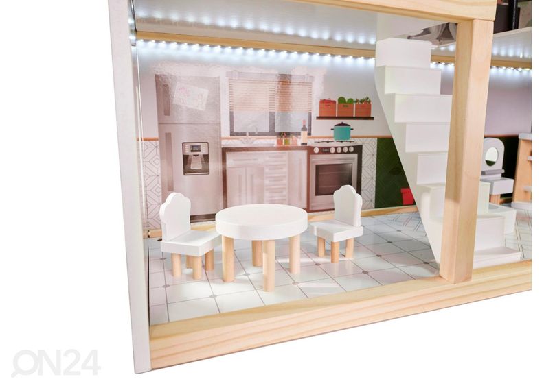 Кукольный дом + мебель Boho 78 см со светодиодной подсветкой увеличить